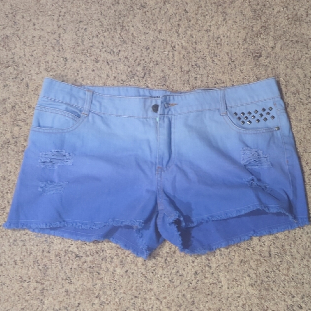 Selena Gomez Blue Ombre Jean Shorts
